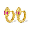 S925 Silver Gold And Blue Snakeshaped Earrings For Women Retro High End Electroplated