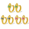 S925 Silver Gold And Blue Snakeshaped Earrings For Women Retro High End Electroplated