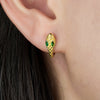 S925 Silver Gold And Blue Snakeshaped Earrings For Women Retro High End Electroplated