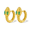 S925 Silver Gold And Blue Snakeshaped Earrings For Women Retro High End Electroplated