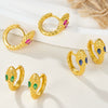 S925 Silver Gold And Blue Snakeshaped Earrings For Women Retro High End Electroplated