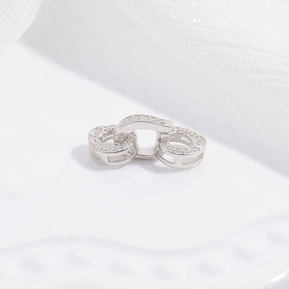 S925 Silver Gold Plated Pearl Horseshoe Buckle Handmade Diy Bracelet Necklace Removable Connecting Buckle