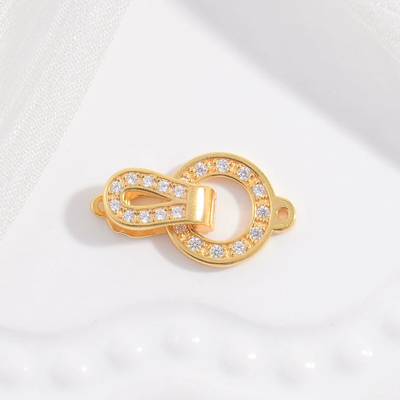 S925 Silver Gold Plated Pearl Horseshoe Buckle Handmade Diy Bracelet Necklace Removable Connecting Buckle