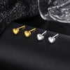 S Silver Heart Shape Ear Stud Earrings Electroplated Light Luxury Minimalist All Match Sleeping Stud Earrings