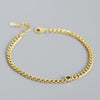 S925 Silver Heavy Metal Tank Chain Allmatch Bracelet With Geometric Style