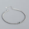 S925 Silver Heavy Metal Tank Chain Allmatch Bracelet With Geometric Style