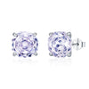 S925 Silver Imitation Amethyst Flower Cut Four Claw Diamond Earrings For Women