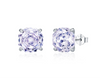 S925 Silver Imitation Amethyst Flower Cut Four Claw Diamond Earrings For Women