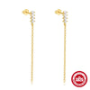S925 Silver Mini Pearl Cshaped Earrings With Inlaid Zircon Simple And Versatile Chain Niche Design