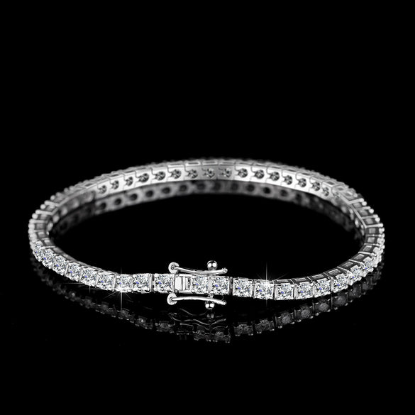 S925 Silver Moissanite Tennis Chain Bracelet And Hip Hop Necklace With Rhombus Geometric Letters Numbers Text Design