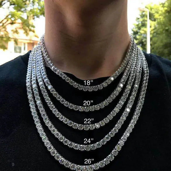 S925 Silver Moissanite Tennis Chain Bracelet And Hip Hop Necklace With Rhombus Geometric Letters Numbers Text Design