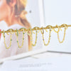 S925 Silver Needle Double Hoop Ear Clips With Diamond For Women Copper Geometric Gold Inlaid Earrings