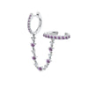 S925 Silver Needle Double Hoop Ear Clips With Diamond For Women Copper Geometric Gold Inlaid Earrings