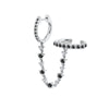 S925 Silver Needle Double Hoop Ear Clips With Diamond For Women Copper Geometric Gold Inlaid Earrings