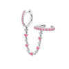 S925 Silver Needle Double Hoop Ear Clips With Diamond For Women Copper Geometric Gold Inlaid Earrings