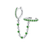 S925 Silver Needle Double Hoop Ear Clips With Diamond For Women Copper Geometric Gold Inlaid Earrings