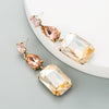 S925 Silver Needle Geometric Rhinestone Earrings For Women Fashionable Colored Diamond Style Large Statement Earrings