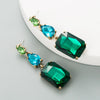 S925 Silver Needle Geometric Rhinestone Earrings For Women Fashionable Colored Diamond Style Large Statement Earrings