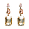 S925 Silver Needle Geometric Rhinestone Earrings For Women Fashionable Colored Diamond Style Large Statement Earrings