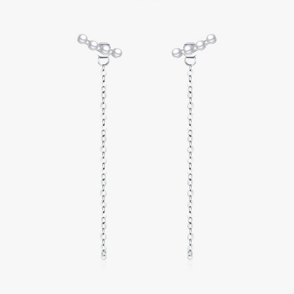 S925 Silver Pearl Inlaid Lady Earrings