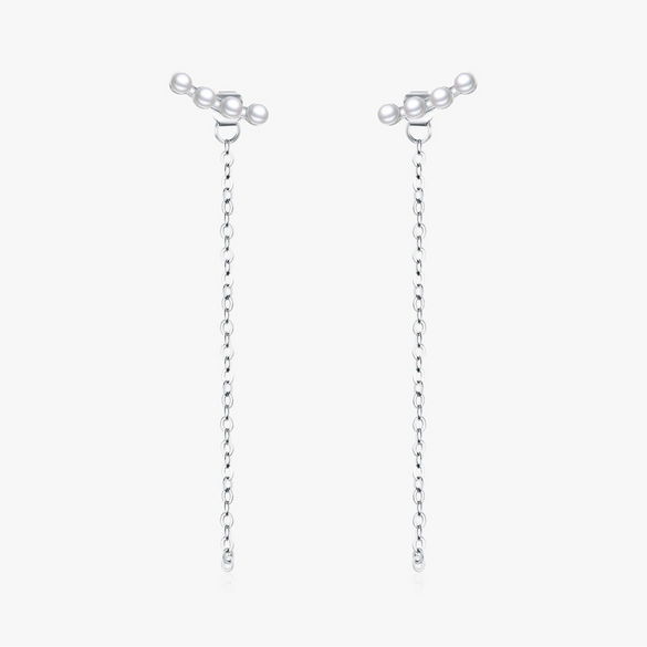 S925 Silver Pearl Inlaid Lady Earrings
