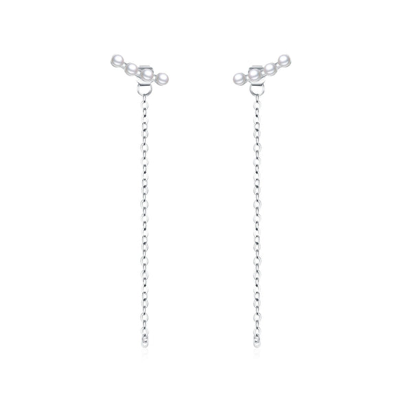 S925 Silver Pearl Inlaid Lady Earrings