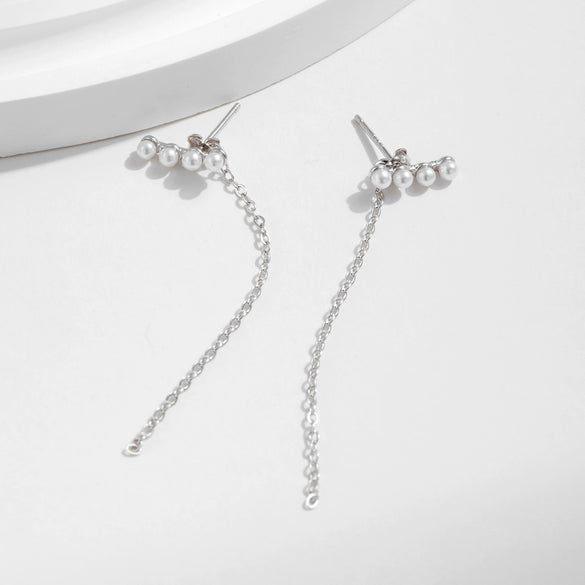 S925 Silver Pearl Inlaid Lady Earrings