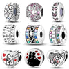 S925 Silver Plated Diy Bracelet And Necklace With Colorful Love Fixed Clip Beads And Dripping Oil Design