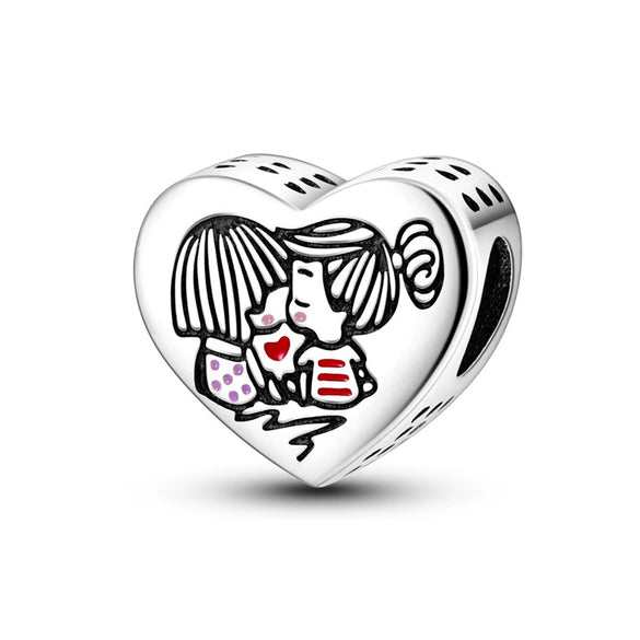 S925 Silver Plated Diy Bracelet And Necklace With Colorful Love Fixed Clip Beads And Dripping Oil Design