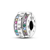 S925 Silver Plated Diy Bracelet And Necklace With Colorful Love Fixed Clip Beads And Dripping Oil Design