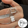 S925 Silver Plated Wide Brimmed Retro Fashion Heavy Industry Geometric Wave Open Finger Ring For Women Copper Material With Electroplating