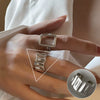 S925 Silver Plated Wide Brimmed Retro Fashion Heavy Industry Geometric Wave Open Finger Ring For Women Copper Material With Electroplating