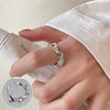 S925 Silver Plated Wide Brimmed Retro Fashion Heavy Industry Geometric Wave Open Finger Ring For Women Copper Material With Electroplating