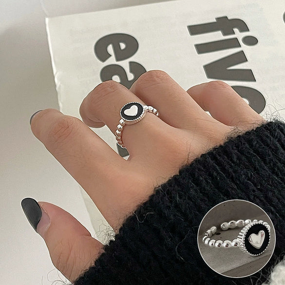 S925 Silver Plated Wide Brimmed Retro Fashion Heavy Industry Geometric Wave Open Finger Ring For Women Copper Material With Electroplating