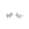 S925 Silver Puppy Earrings With Zircon Inlay And Platinum Electroplating