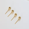 S925 Silver Real Gold Plated Round Bead Perforable Earrings Diy Accessories