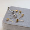 S925 Silver Real Gold Plated Round Bead Perforable Earrings Diy Accessories
