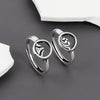 S925 Silver Retro Open Couple Ring With Electroplated Vintage Pattern Adjustable Fashion Band
