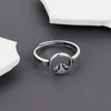 S925 Silver Retro Open Couple Ring With Electroplated Vintage Pattern Adjustable Fashion Band