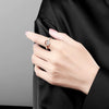 S925 Silver Retro Open Couple Ring With Electroplated Vintage Pattern Adjustable Fashion Band