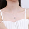 S925 Silver Round Pendant Necklace With Moissanite Inlay Electroplated Geometric Clavicle Chain For Women