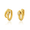 S925 Silver Snake Zircon Electroplated Unisex Earrings