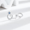 S925 Silver Star Shape Diamond Encrusted Women's Earrings Light Luxury Style