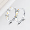 S925 Silver Sun Moon And Star Geometric Couple Rings Adjustable Open Ring Pair Electroplated Matching Rings For Women And Men