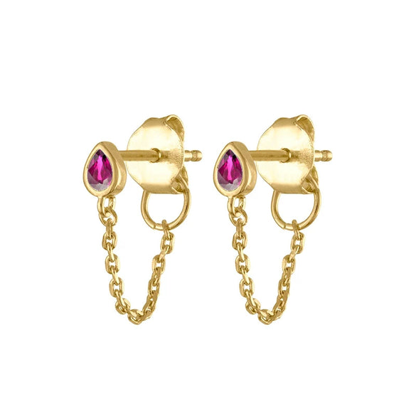 S925 Silver Water Drop Zircon Punk Earrings For Women