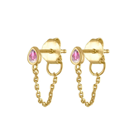 S925 Silver Water Drop Zircon Punk Earrings For Women