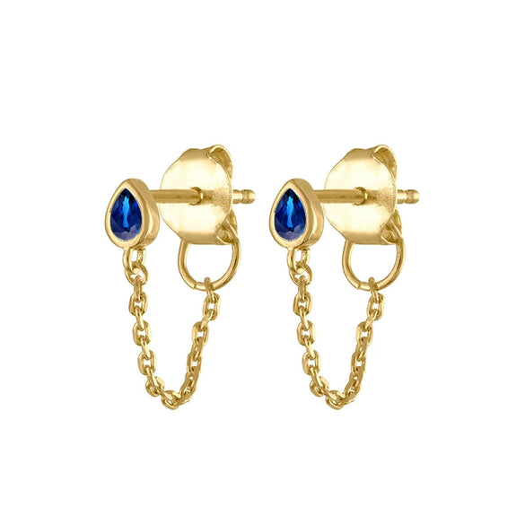 S925 Silver Water Drop Zircon Punk Earrings For Women