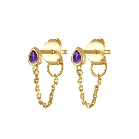 S925 Silver Water Drop Zircon Punk Earrings For Women
