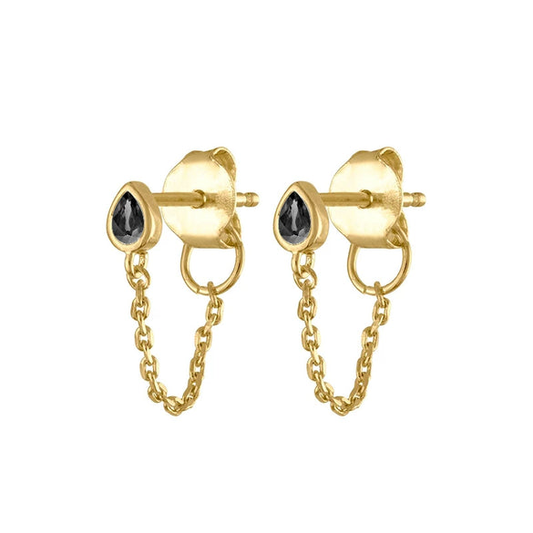 S925 Silver Water Drop Zircon Punk Earrings For Women