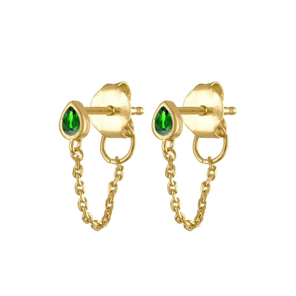 S925 Silver Water Drop Zircon Punk Earrings For Women